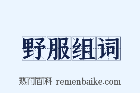 野服组词是什么意思的图片